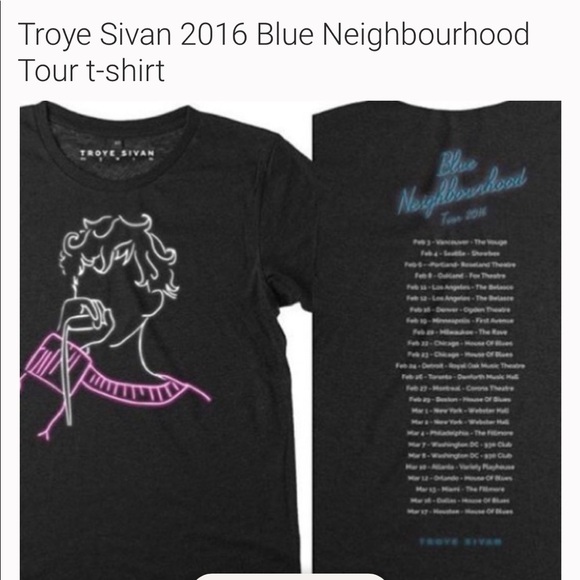 Troye Sivan Blue Neighbourhood Tour tshirt Medium - Picture 2 of 4